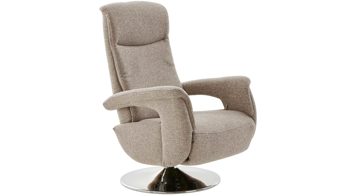 Relaxsessel modulmaster aus Stoff in Beige Modulmaster MM-ZE1062 - Relaxsessel C steinfarbener Stoffbezug Unica & Chrom-Tellerfuß