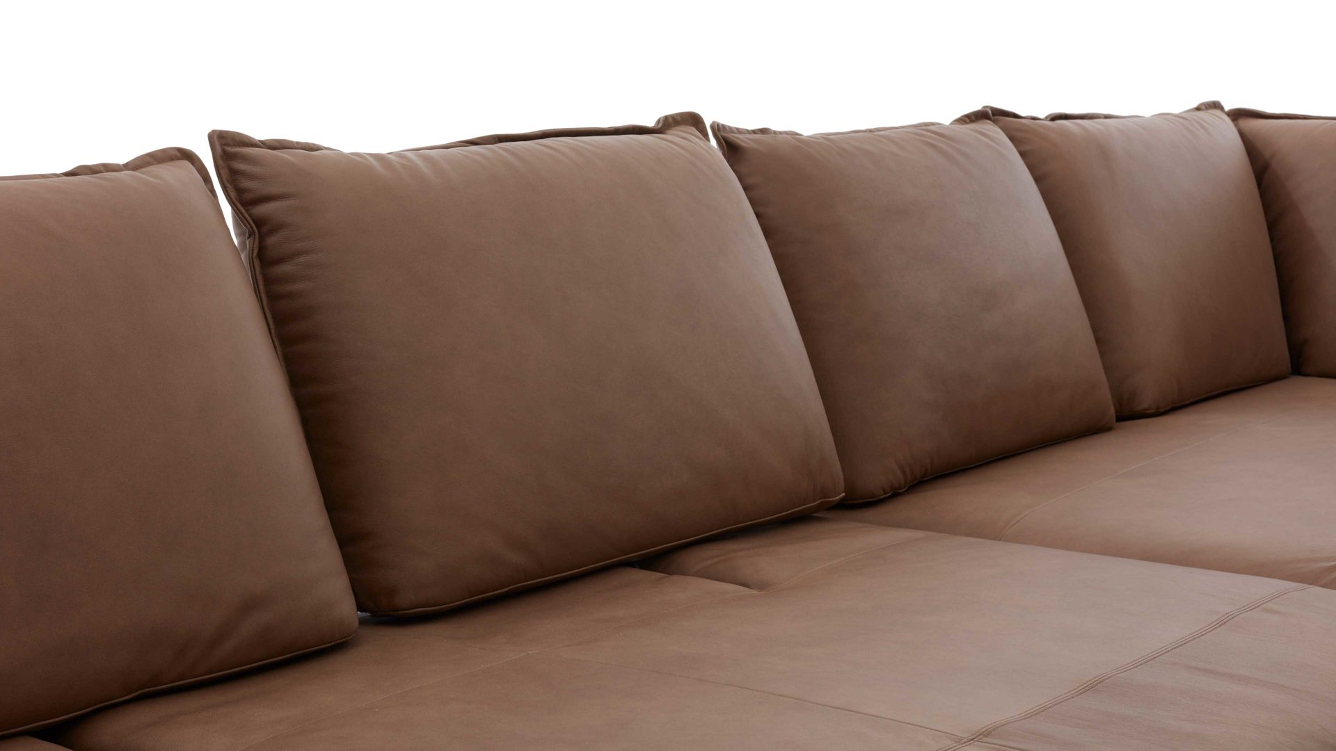 Ecksofa W.schillig i. i. aus Leder in Braun W.SCHILLIG Leder-Ecksofa Bonnie fangofarbenes Leder Z69-21 & bronzefarbene Metallfüße – Stellfläche ca. 340 x 272 cm