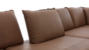 Ecksofa W.schillig i. i. aus Leder in Braun W.SCHILLIG Leder-Ecksofa Bonnie fangofarbenes Leder Z69-21 & bronzefarbene Metallfüße – Stellfläche ca. 340 x 272 cm