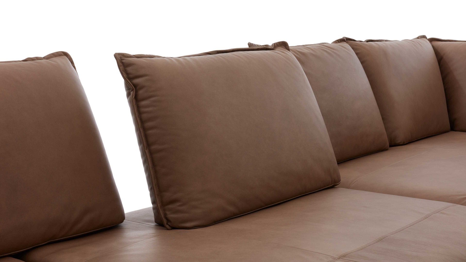 Ecksofa W.schillig i. i. aus Leder in Braun W.SCHILLIG Leder-Ecksofa Bonnie fangofarbenes Leder Z69-21 & bronzefarbene Metallfüße – Stellfläche ca. 340 x 272 cm