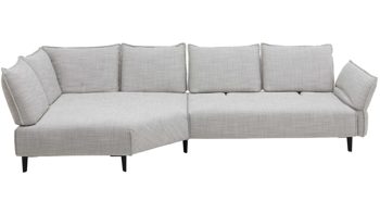 Ecksofa W.schillig i. i. aus Stoff in Hellgrau W.SCHILLIG Ecksofa Bonnie silbergrauer Webstoff T88 & schwarze Metallfüße – Stellfläche ca. 158 x 340 cm