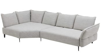 Ecksofa W.schillig i. i. aus Stoff in Hellgrau W.SCHILLIG Ecksofa Bonnie silbergrauer Webstoff T88 & schwarze Metallfüße – Stellfläche ca. 158 x 340 cm