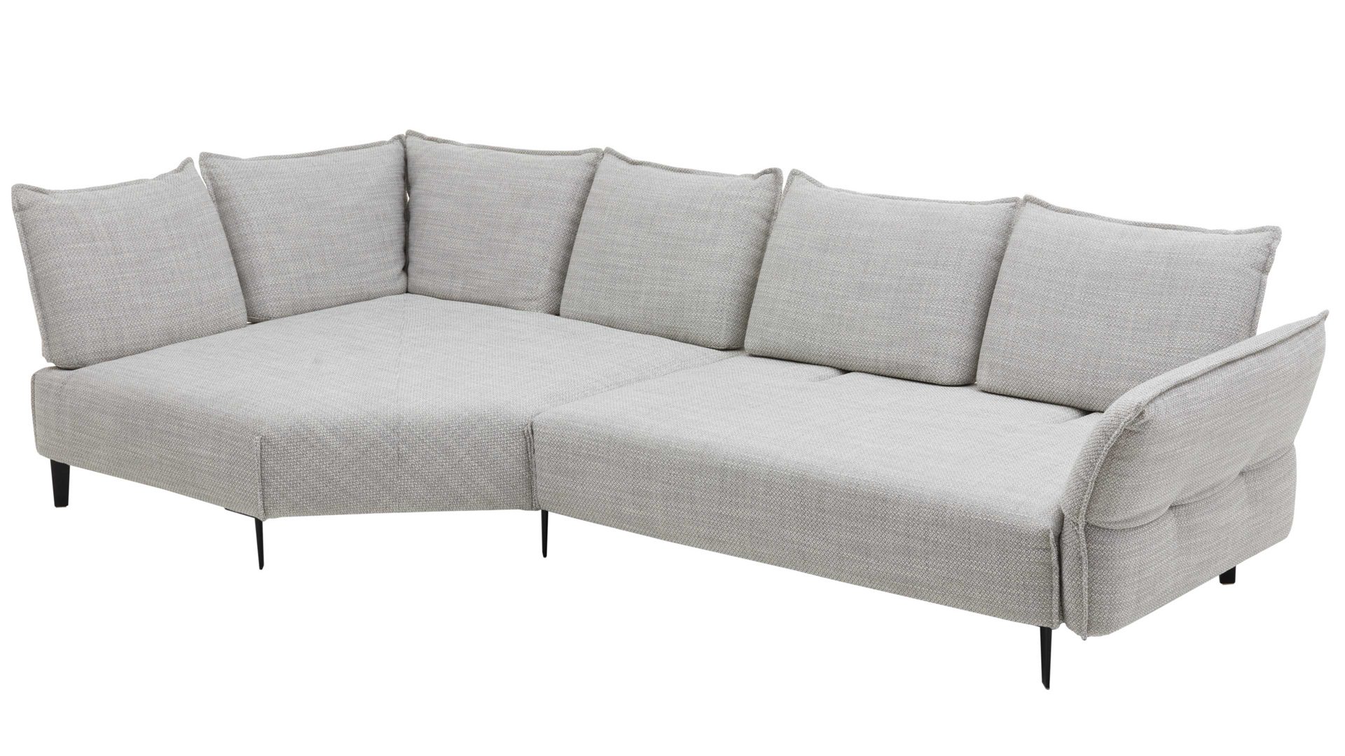 Ecksofa W.schillig i. i. aus Stoff in Hellgrau W.SCHILLIG Ecksofa Bonnie silbergrauer Webstoff T88 & schwarze Metallfüße – Stellfläche ca. 158 x 340 cm