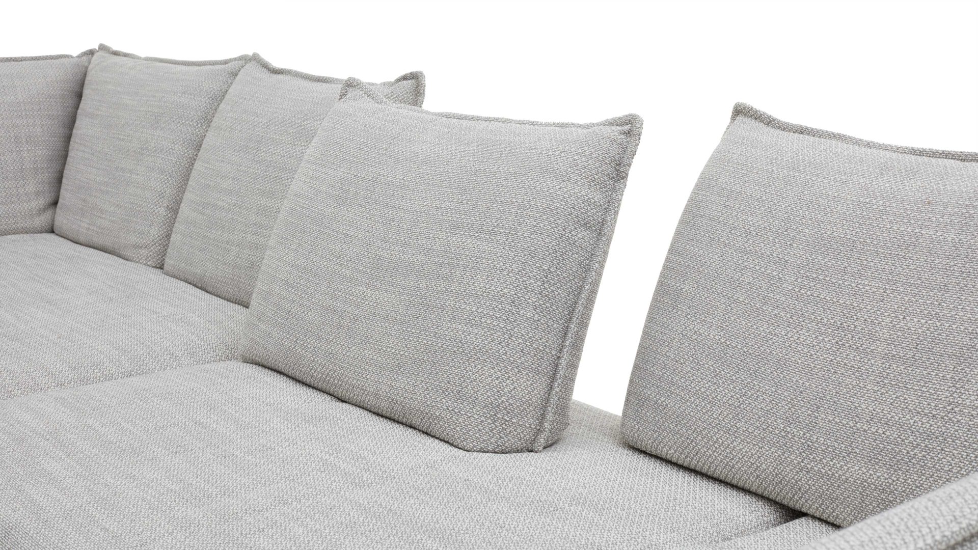 Ecksofa W.schillig i. i. aus Stoff in Hellgrau W.SCHILLIG Ecksofa Bonnie silbergrauer Webstoff T88 & schwarze Metallfüße – Stellfläche ca. 158 x 340 cm