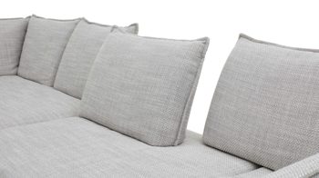 Ecksofa W.schillig i. i. aus Stoff in Hellgrau W.SCHILLIG Ecksofa Bonnie silbergrauer Webstoff T88 & schwarze Metallfüße – Stellfläche ca. 158 x 340 cm