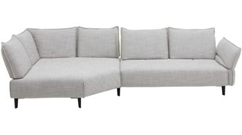 Ecksofa W.schillig i. i. aus Stoff in Hellgrau W.SCHILLIG Ecksofa Bonnie silbergrauer Webstoff T88 & schwarze Metallfüße – Stellfläche ca. 158 x 340 cm