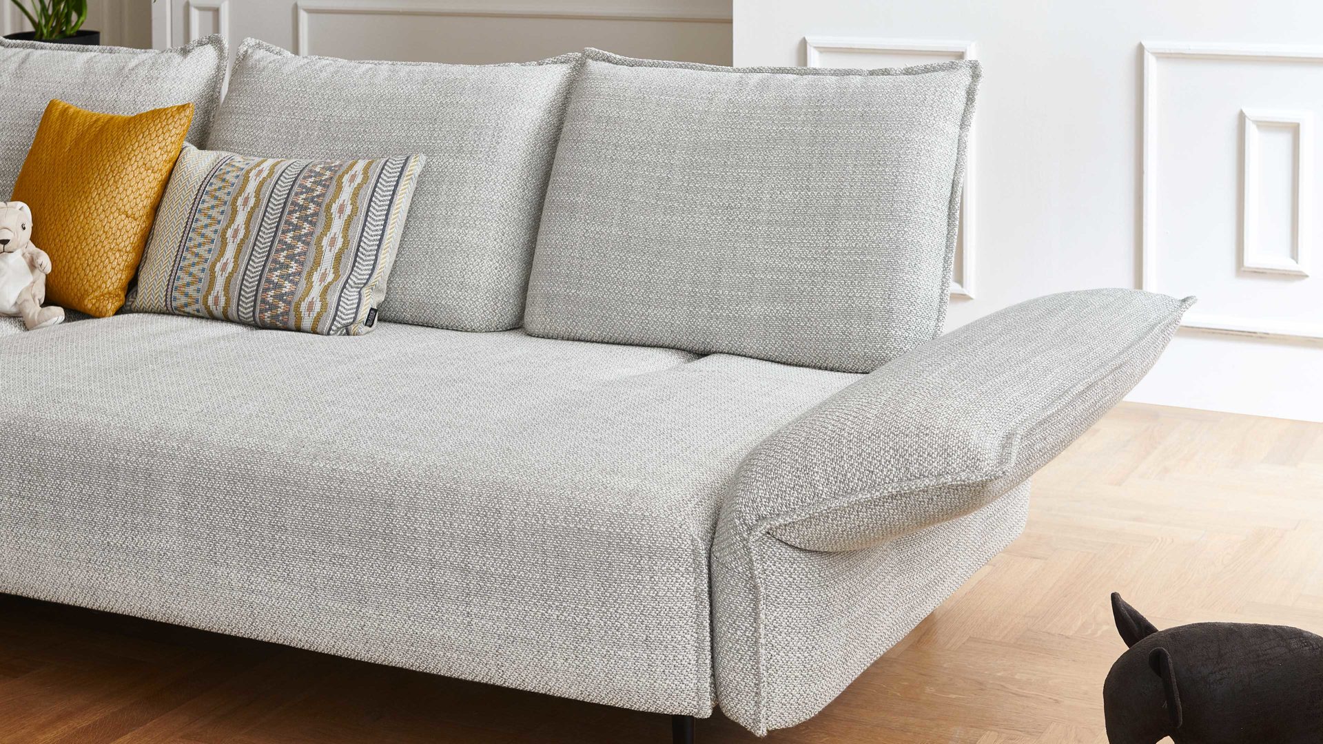 Funktion W.schillig i. i. aus Metall in Schwarz W.SCHILLIG Leder-Ecksofa Bonnie – Armlehnverstellung Funktions-Mehrpreis