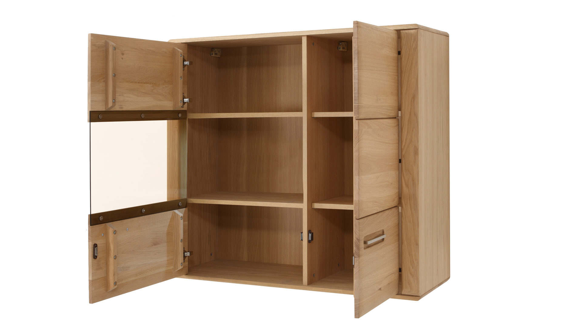 Hängeschrank Mca furniture aus Holz in Holzfarben Hell Wohnprogramm Sena - Hängevitrine bzw. Hängeschrank Eiche Bianco – zwei Türen