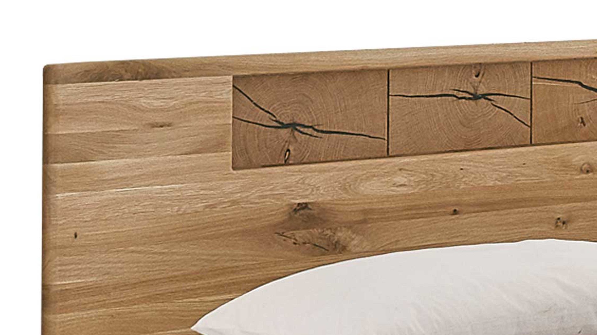 Bettgestell Wöstmann schlafraumsysteme aus Holz in Holzfarben WÖSTMANN Schlafmöbelprogramm WSM 1600 – Doppelbettgestell Wildeiche & Hirnholz – Liegefläche ca. 180 x 200 cm