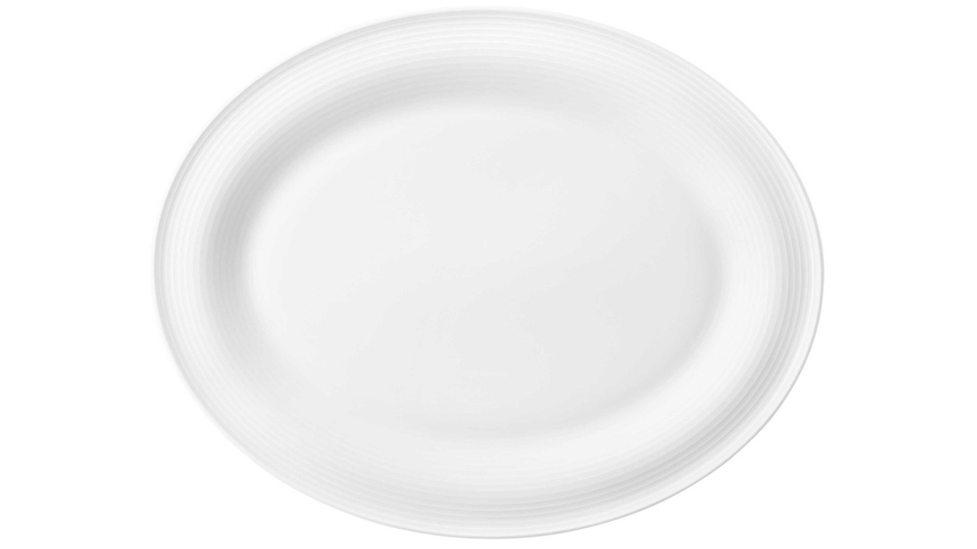 Servierplatte Seltmann weiden aus Porzellan in Weiß Seltmann Geschirrserie Beat 3 – Servierplatte weißes Porzellan – ca. 35 x 28 cm