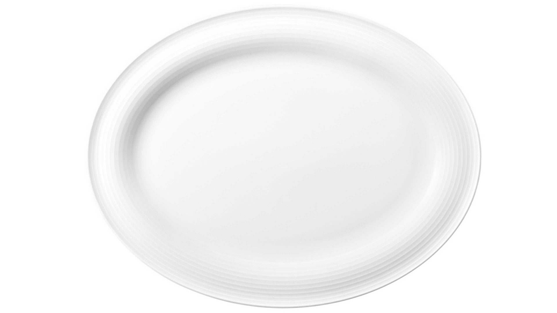 Servierplatte Seltmann weiden aus Porzellan in Weiß Seltmann Geschirrserie Beat 3 – Servierplatte weißes Porzellan – ca. 31 x 24 cm