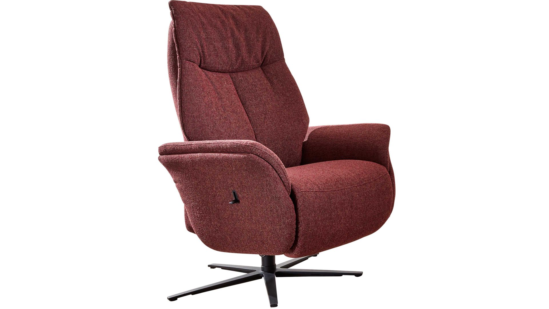 Relaxsessel Interliving aus Stoff in Rot Interliving Sessel Serie 4560 - Easy Swing Sessel chiantifarbener Melangebezug Q2 & anthrazitfarbener Sternfuß