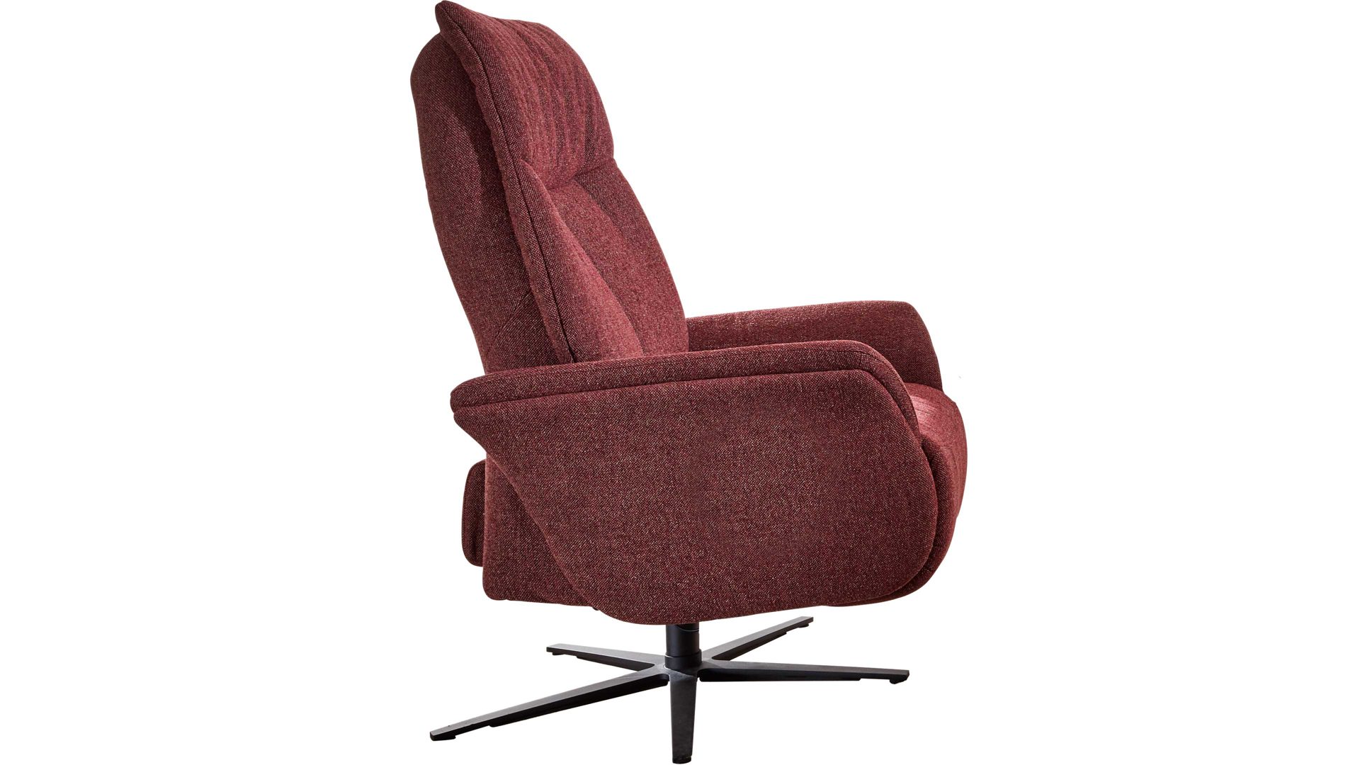 Relaxsessel Interliving aus Stoff in Rot Interliving Sessel Serie 4550 - Sessel manuelle Funktionen - chiantifarbener Melangestoff Q2 & anthrazitfarbener Sternfuß