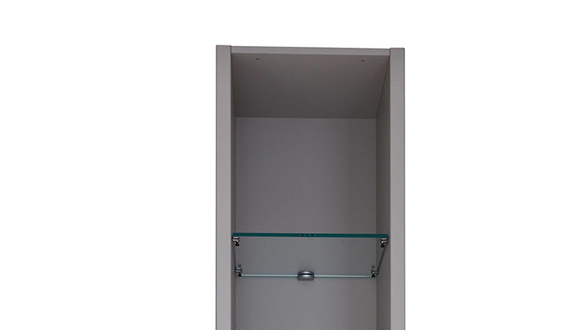 Regal Interliving aus Holz in Grau Interliving Kleiderschrank Serie 1205 – Regal 122 Kieselgrau – fünf Glasböden