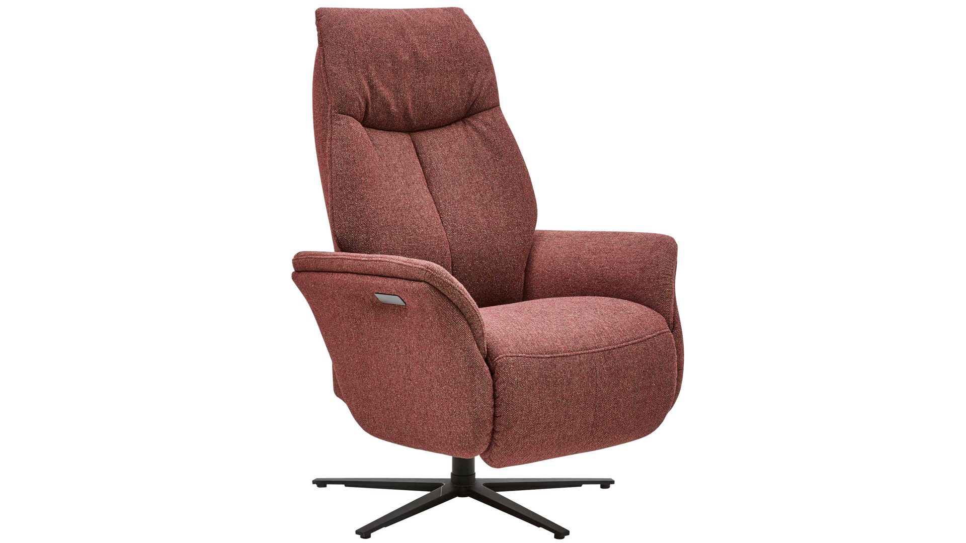 Relaxsessel Interliving aus Stoff in Rot Interliving Sessel Serie 4560 - Easy Swing Sessel 41V12 chiantifarbener Melangebezug Q2 & anthrazitfarbener Sternfuß