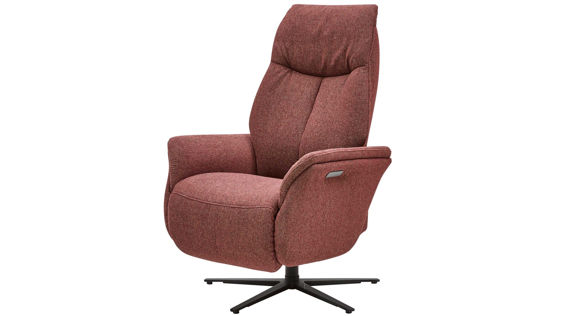 Relaxsessel Interliving aus Stoff in Rot Interliving Sessel Serie 4560 - Easy Swing Sessel 41V12 chiantifarbener Melangebezug Q2 & anthrazitfarbener Sternfuß