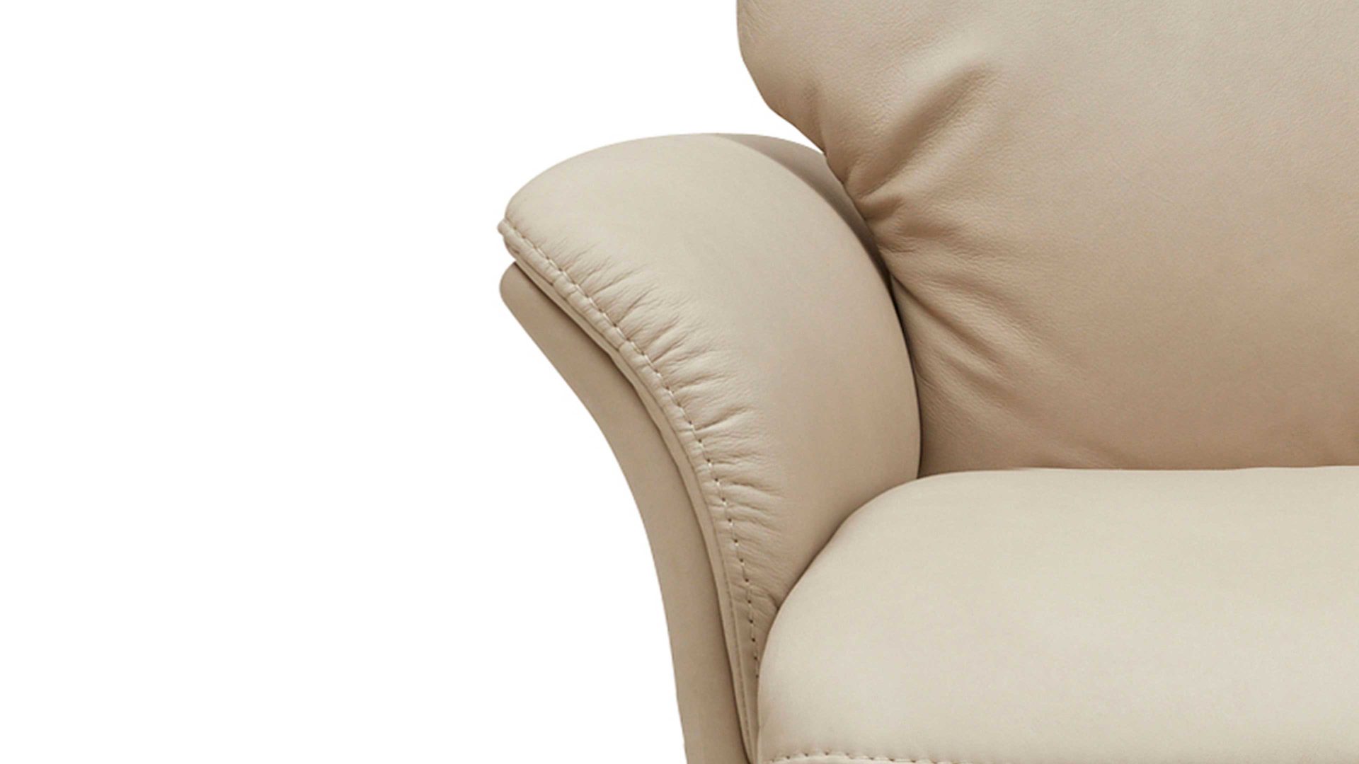 Relaxsessel Interliving aus Leder in Beige Interliving Sessel Serie 4562 - Easy Swing Sessel 31D44 klifffarbenes LongLife-Leder & biancofarbenes Holz