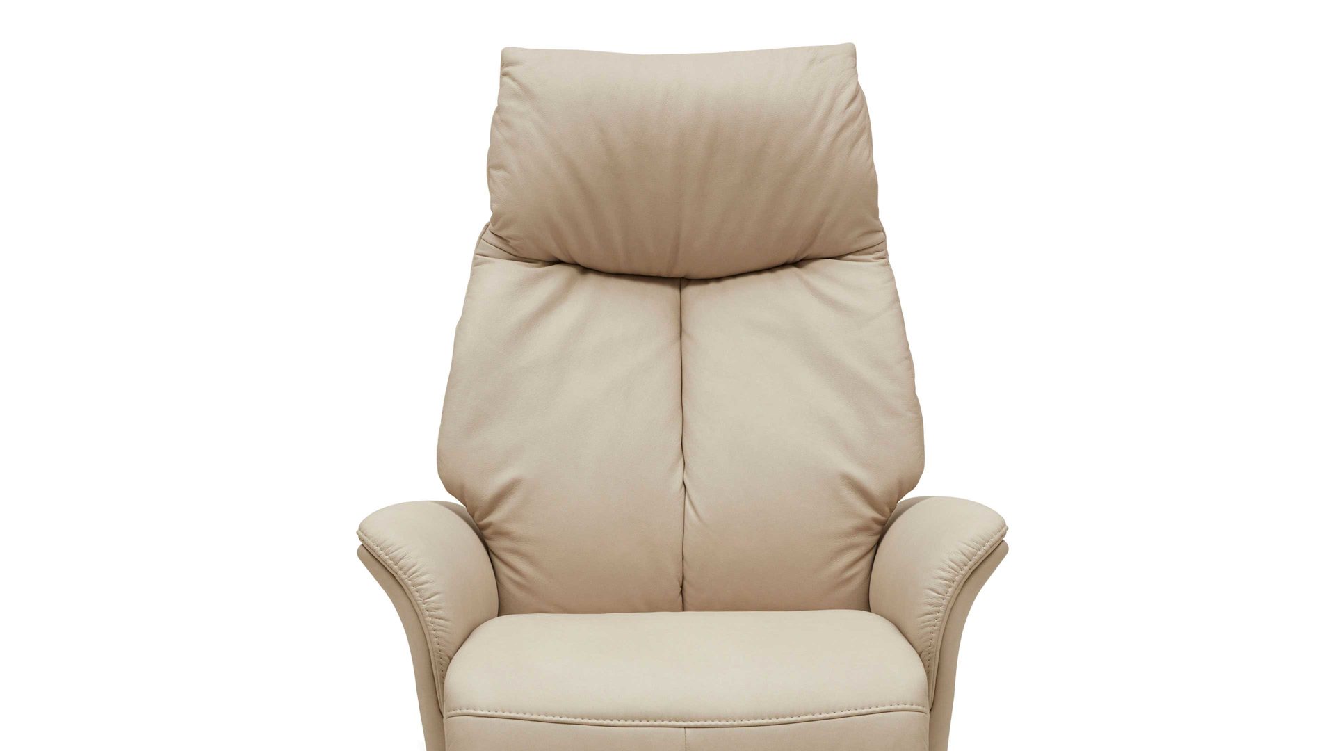 Relaxsessel Interliving aus Leder in Beige Interliving Sessel Serie 4562 - Easy Swing Sessel klifffarbenes LongLife-Leder & biancofarbenes Holz