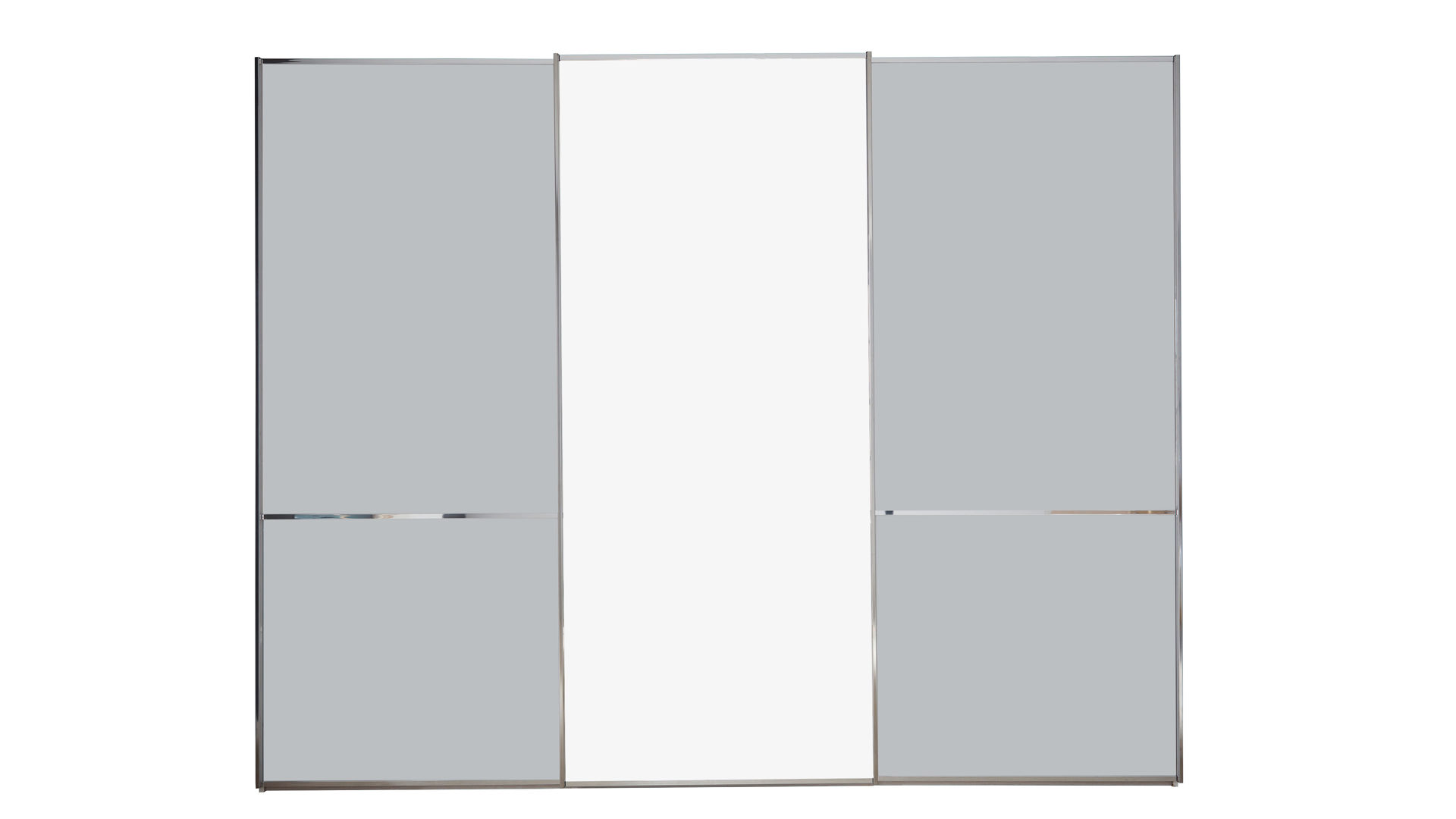 Kleiderschrank Interliving aus Holz in Weiß Interliving Kleiderschrank Serie 1205 – Schwebetürenschrank Weiß & Spiegel – drei Türen, Breite ca. 300 cm