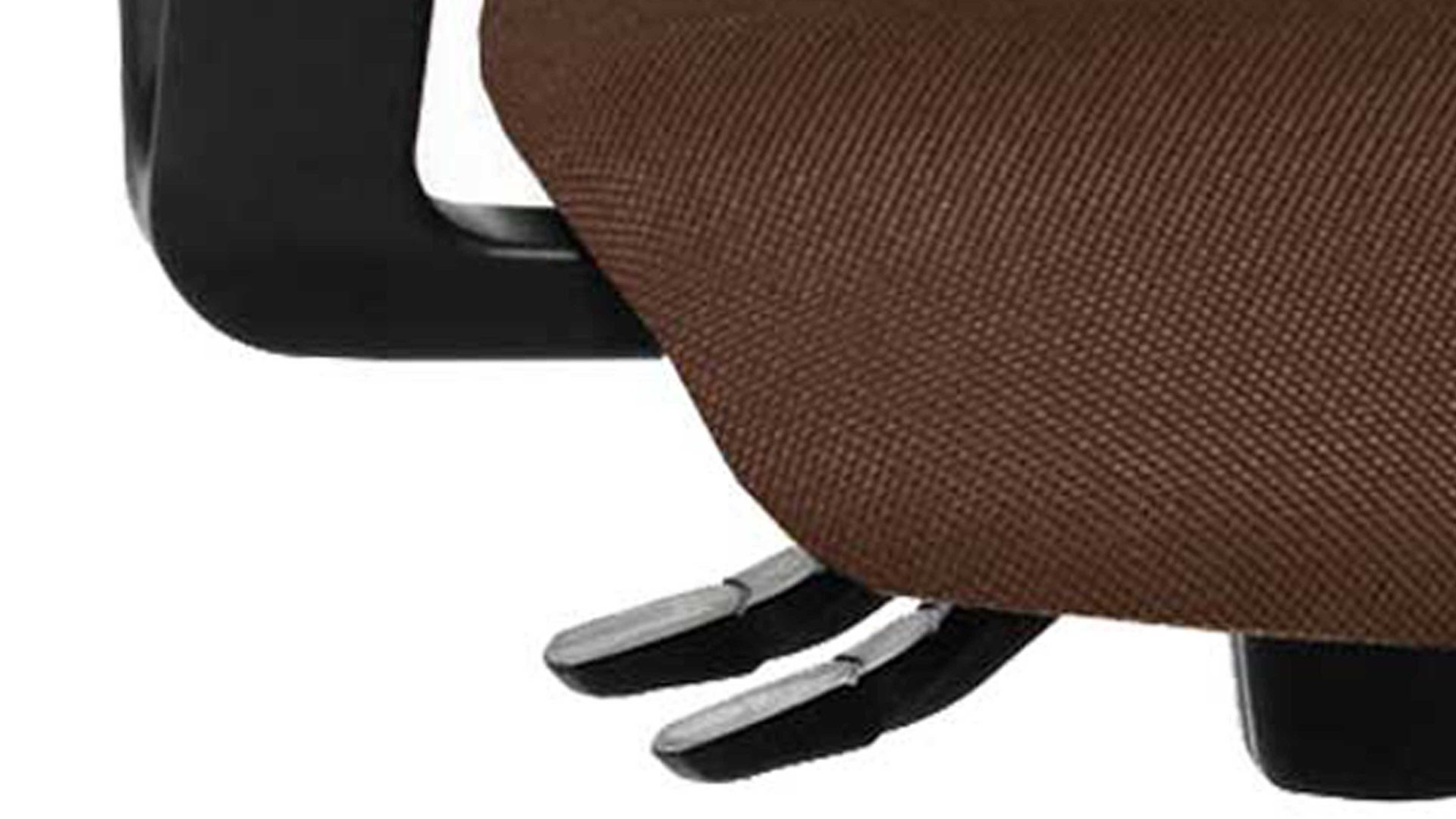 Drehstuhl OrthoSedis aus Stoff in Braun Drehstuhl orthoSedis 20 als ergonomisches Büromöbel dunkelbrauner Sitzbezug G08 & schwarze Netzbespannung, verchromtes Drehkreuz