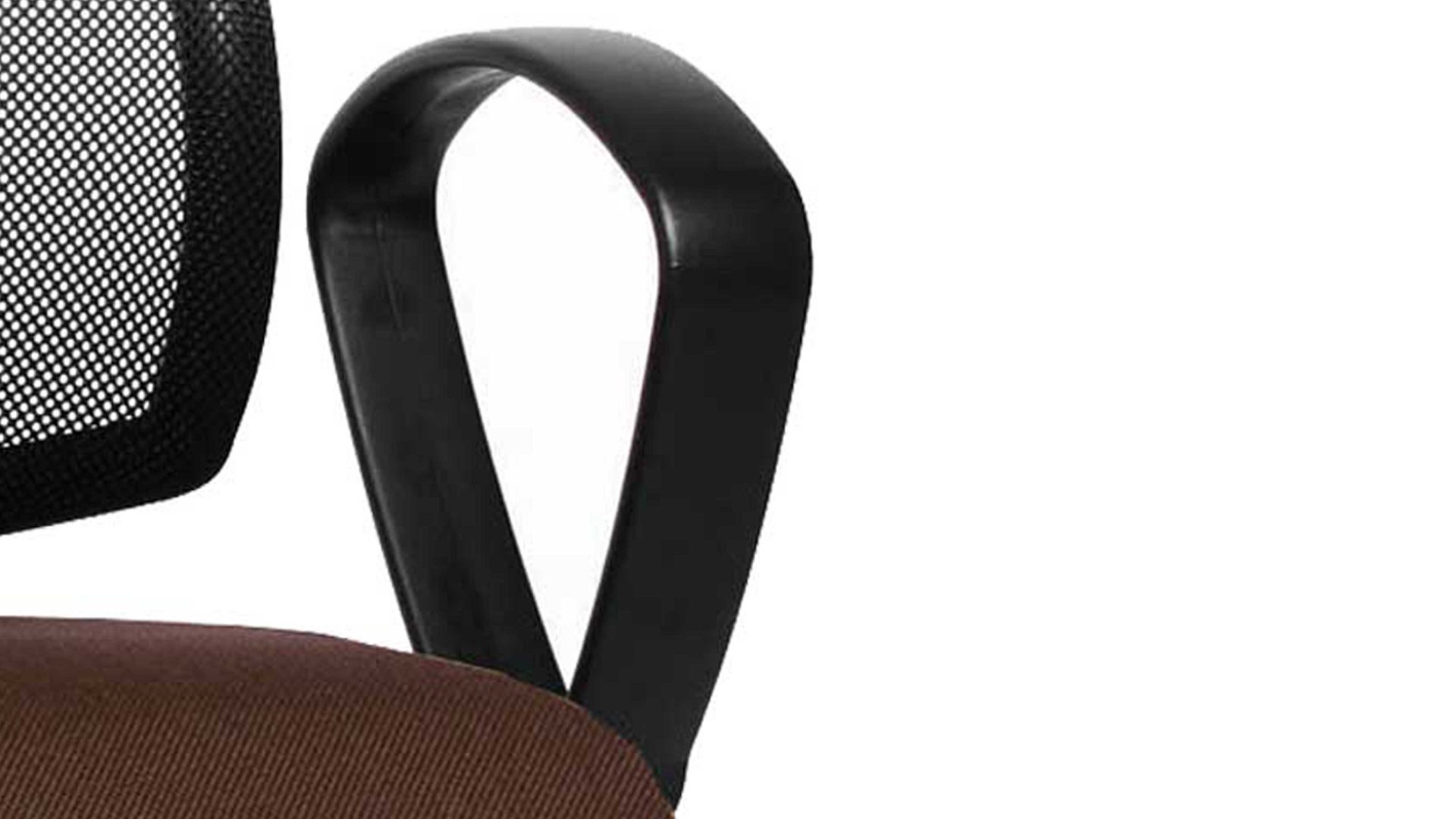 Drehstuhl OrthoSedis aus Stoff in Braun Drehstuhl orthoSedis 20 als ergonomisches Büromöbel dunkelbrauner Sitzbezug G08 & schwarze Netzbespannung, verchromtes Drehkreuz