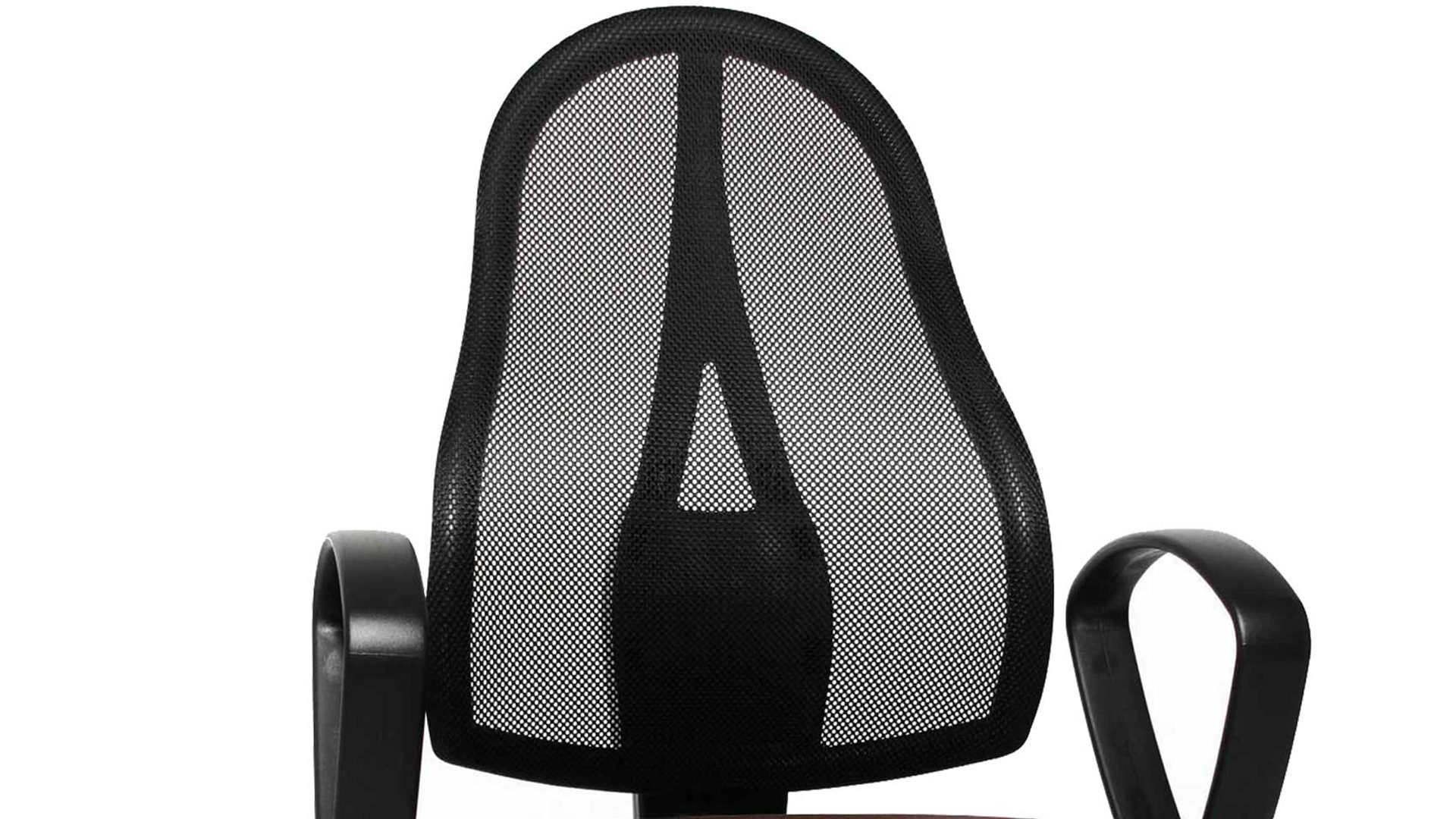 Drehstuhl OrthoSedis aus Stoff in Braun Drehstuhl orthoSedis 20 als ergonomisches Büromöbel dunkelbrauner Sitzbezug G08 & schwarze Netzbespannung, verchromtes Drehkreuz