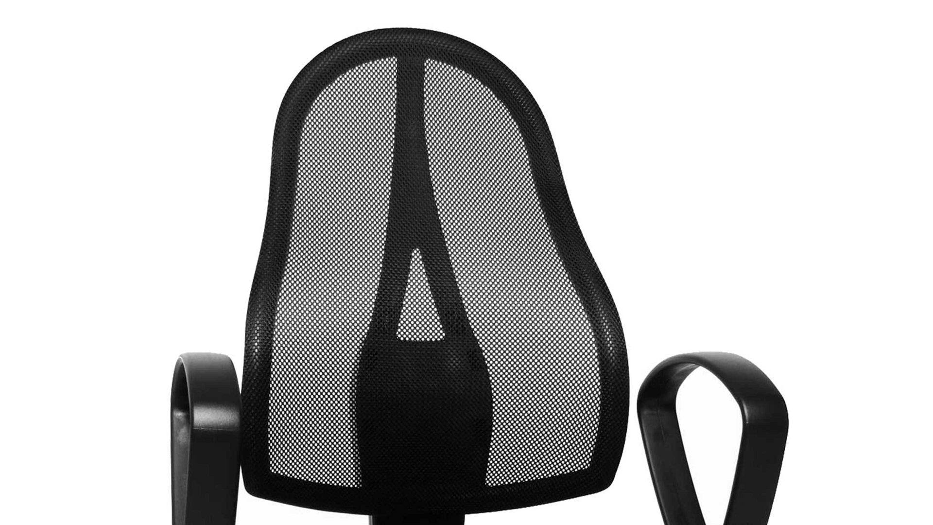 Drehstuhl OrthoSedis aus Stoff in Schwarz Drehstuhl orthoSedis 20 - Schreibtischstuhl schwarzer Sitzbezug & Netzbespannung BG20, verchromtes Drehkreuz