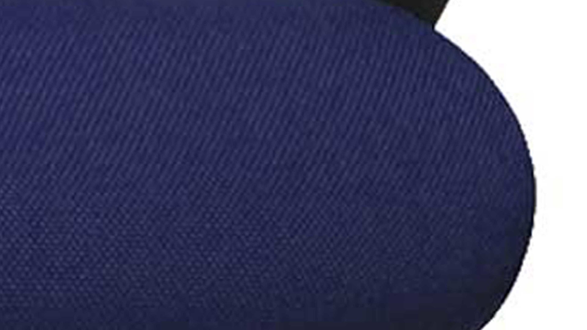 Drehstuhl OrthoSedis aus Stoff in Blau Drehstuhl orthoSedis 20 als ergonomisches Büromöbel blauer Sitzbezug G26 & schwarze Netzbespannung, verchromtes Drehkreuz