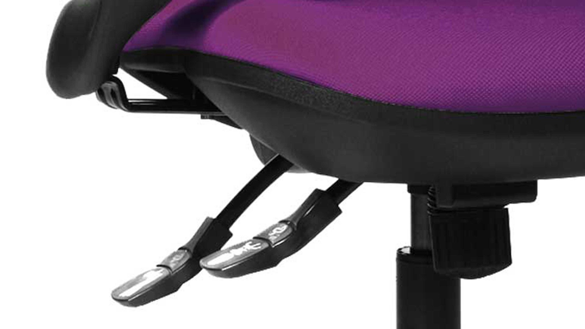 Drehstuhl OrthoSedis aus Stoff in Lila Drehstuhl OrthoSedis 40 bzw. Sitzmöbel lilafarbener Bezug G03 & schwarzes Drehkreuz