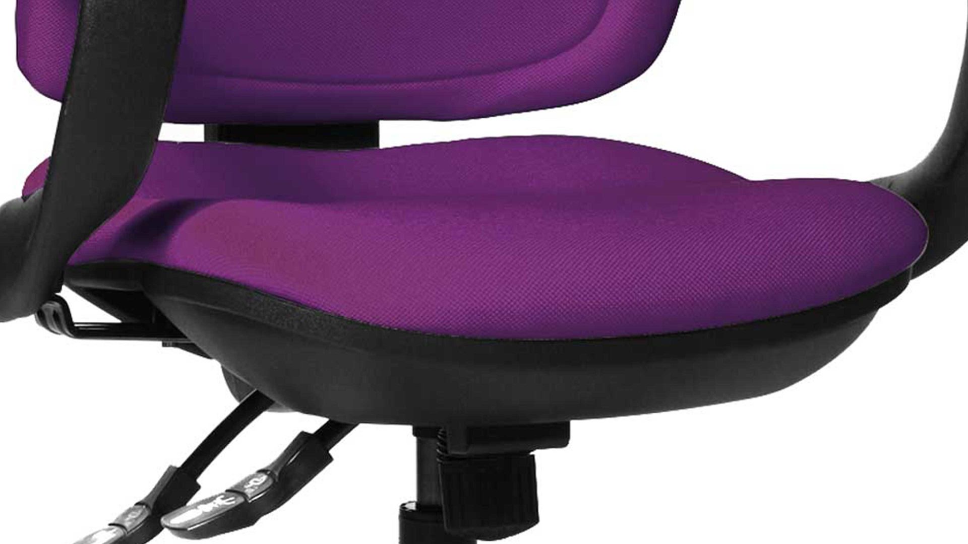Drehstuhl OrthoSedis aus Stoff in Lila Drehstuhl OrthoSedis 40 bzw. Sitzmöbel lilafarbener Bezug G03 & schwarzes Drehkreuz