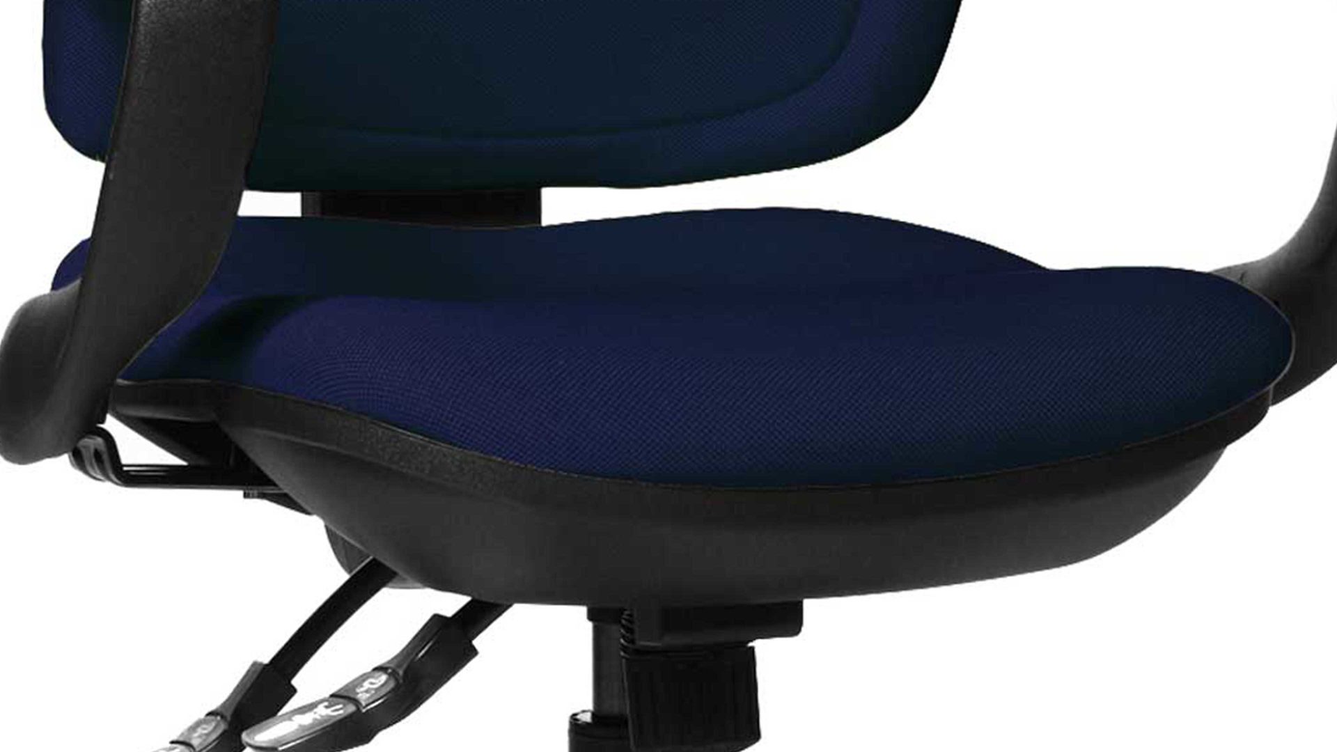 Drehstuhl OrthoSedis aus Stoff in Blau Drehstuhl orthoSedis 40 bzw. Sitzmöbel marineblauer Bezug G28 & schwarzes Drehkreuz