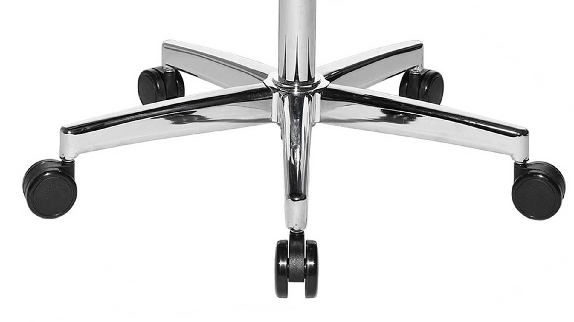 Drehstuhl OrthoSedis aus Stoff in Weiß Drehstuhl OrthoSedis 50 als Sitzmöbel fürs Büro weißer Netzbezug TT203 & poliertes Aluminium-Fußkreuz