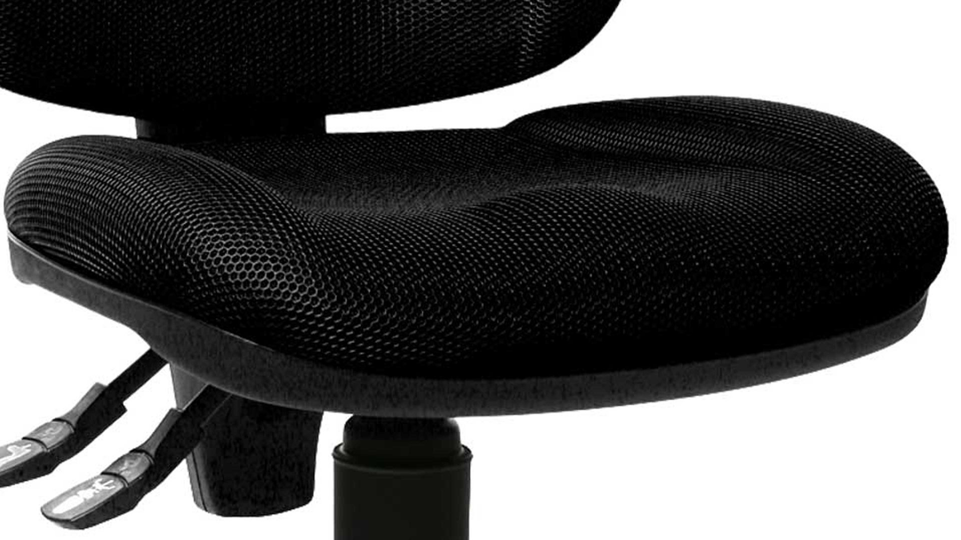 Drehstuhl OrthoSedis aus Stoff in Schwarz Bürodrehstuhl orthoSedis 10 als bequemes Sitzmöbel schwarzer Bezug BB0 & verchromtes Drehkreuz