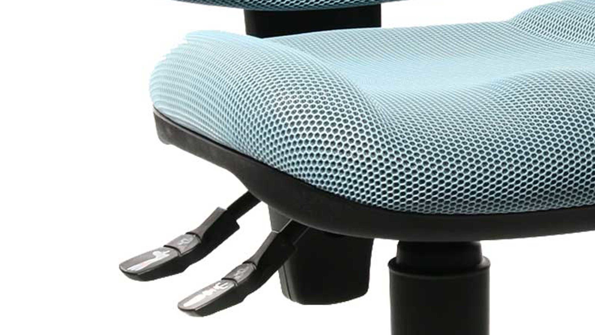 Drehstuhl OrthoSedis aus Stoff in Blau Bürodrehstuhl OrthoSedis 10 als Chefsessel hellblauer Bezug BB3 & verchromtes Drehkreuz