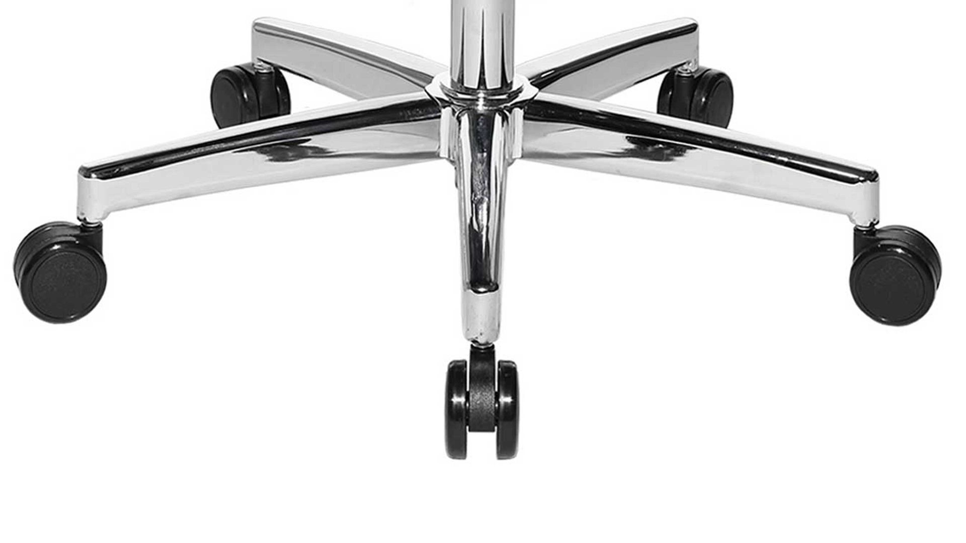 Drehstuhl OrthoSedis aus Kunstfaser Stoff in Schwarz Komfortdrehstuhl OrthoSedis 60 - Chefsessel schwarzer Bezug TT200 & poliertes Aluminium-Drehkreuz