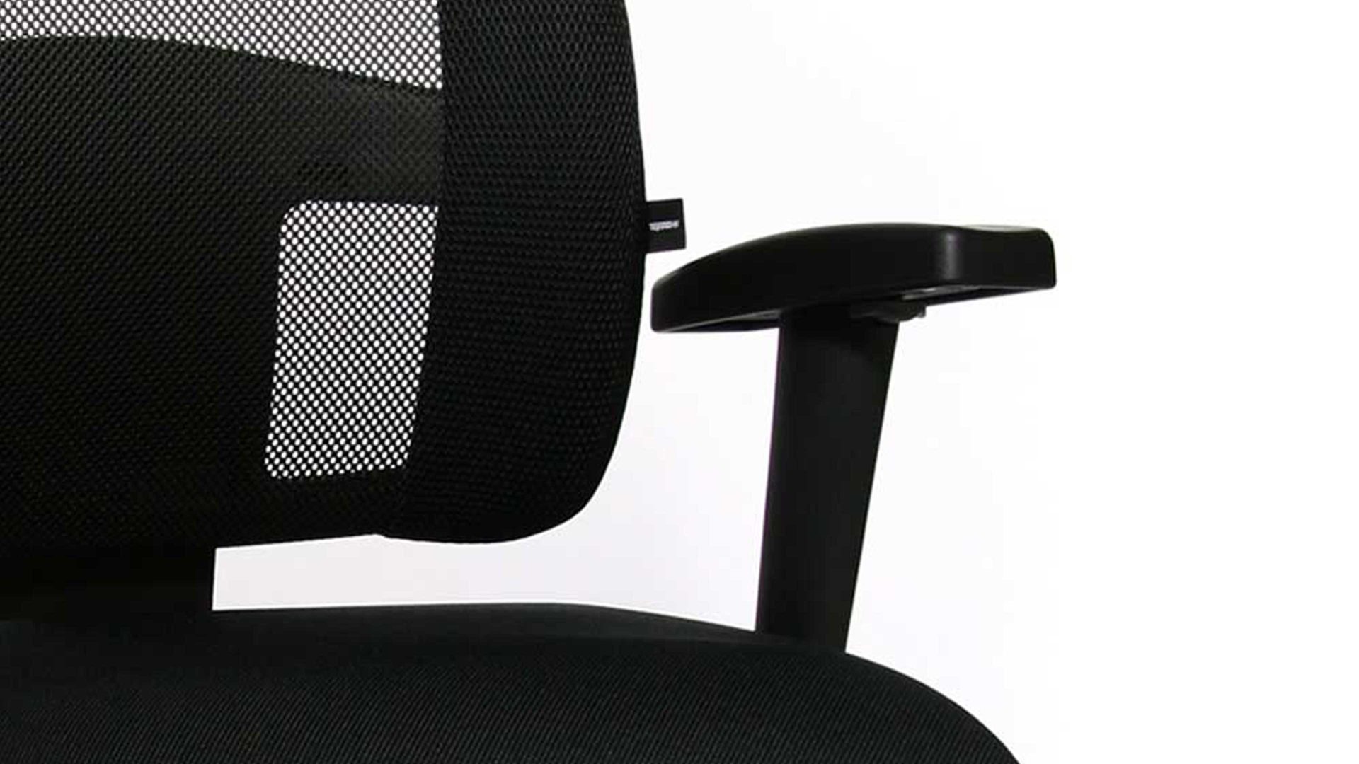 Drehstuhl OrthoSedis aus Kunstfaser Stoff in Schwarz Komfortdrehstuhl OrthoSedis 60 - Chefsessel schwarzer Bezug TT200 & poliertes Aluminium-Drehkreuz