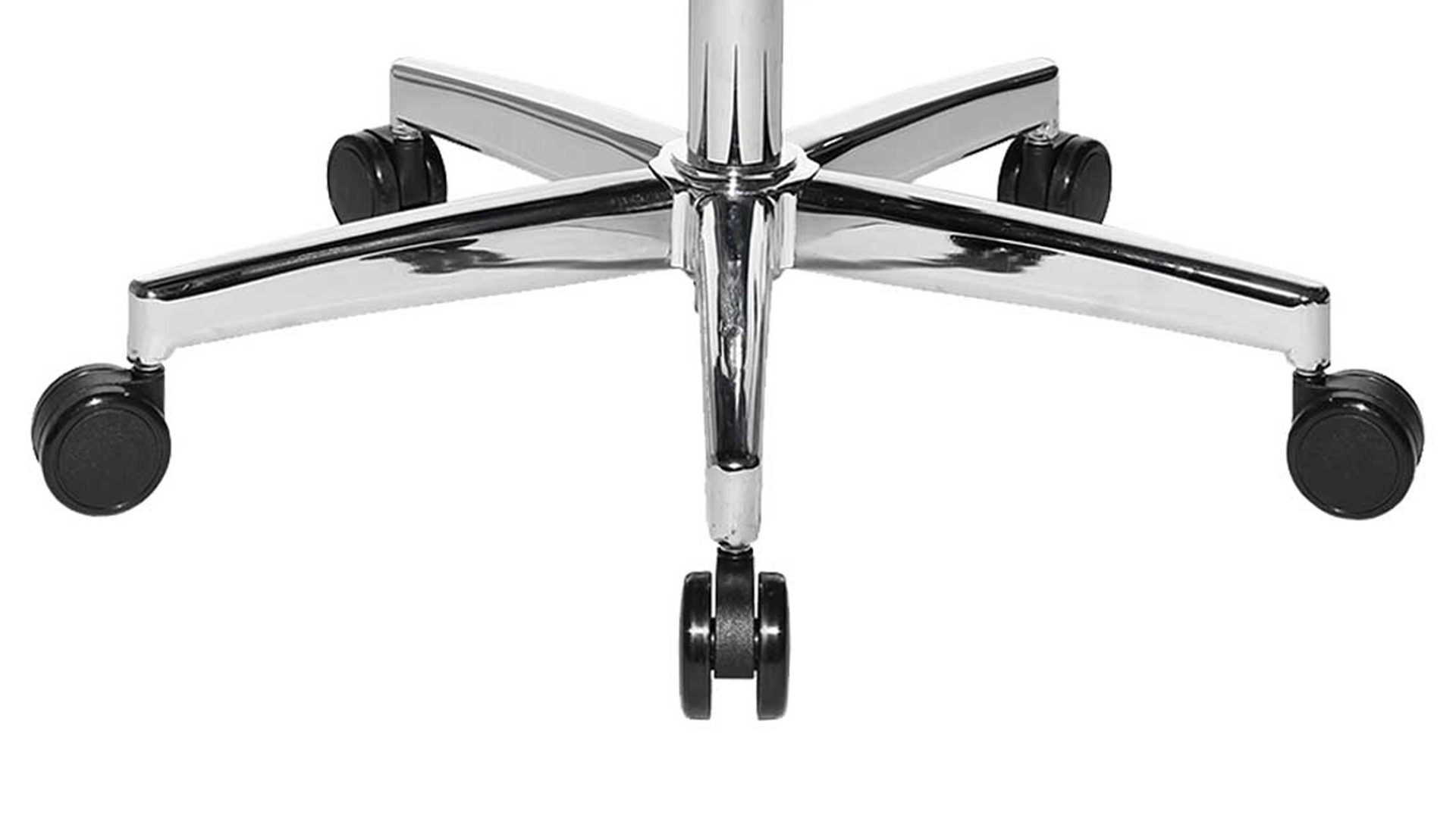 Drehstuhl OrthoSedis aus Stoff in Blau Komfortdrehstuhl OrthoSedis 60 mit Chefsessel-Qualität blauer Bezug TT380 & poliertes Aluminium-Drehkreuz