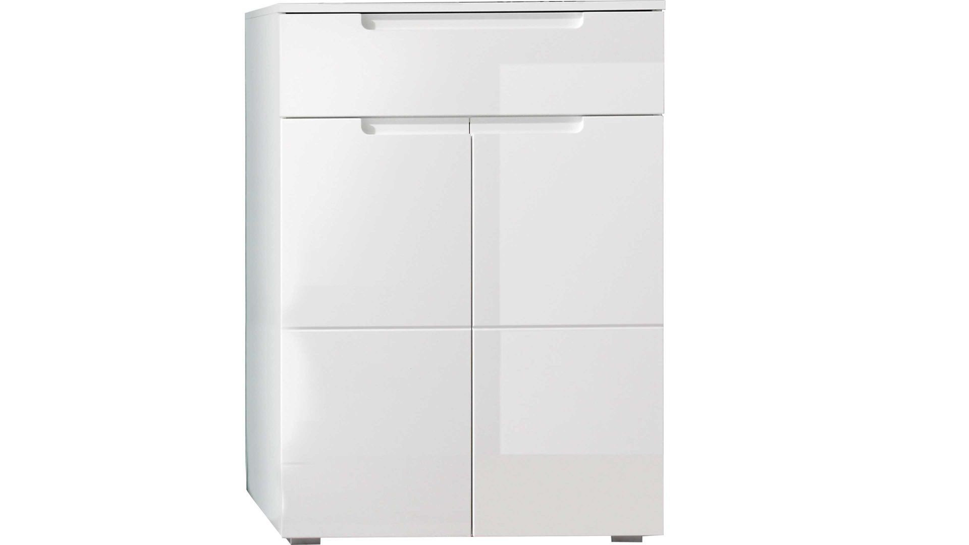 Schuhschrank Bega-consult aus Holz in Weiß Schuhkommode weiße Kunststoffoberflächen – zwei Türen, eine Schublade