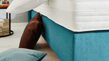Boxspringbett Interliving aus Stoff in Petrol Interliving Boxspringbett Serie 1401 petrolfarbenes Flachgewebe Neo 485200 – Liegefläche ca. 160 x 200 cm