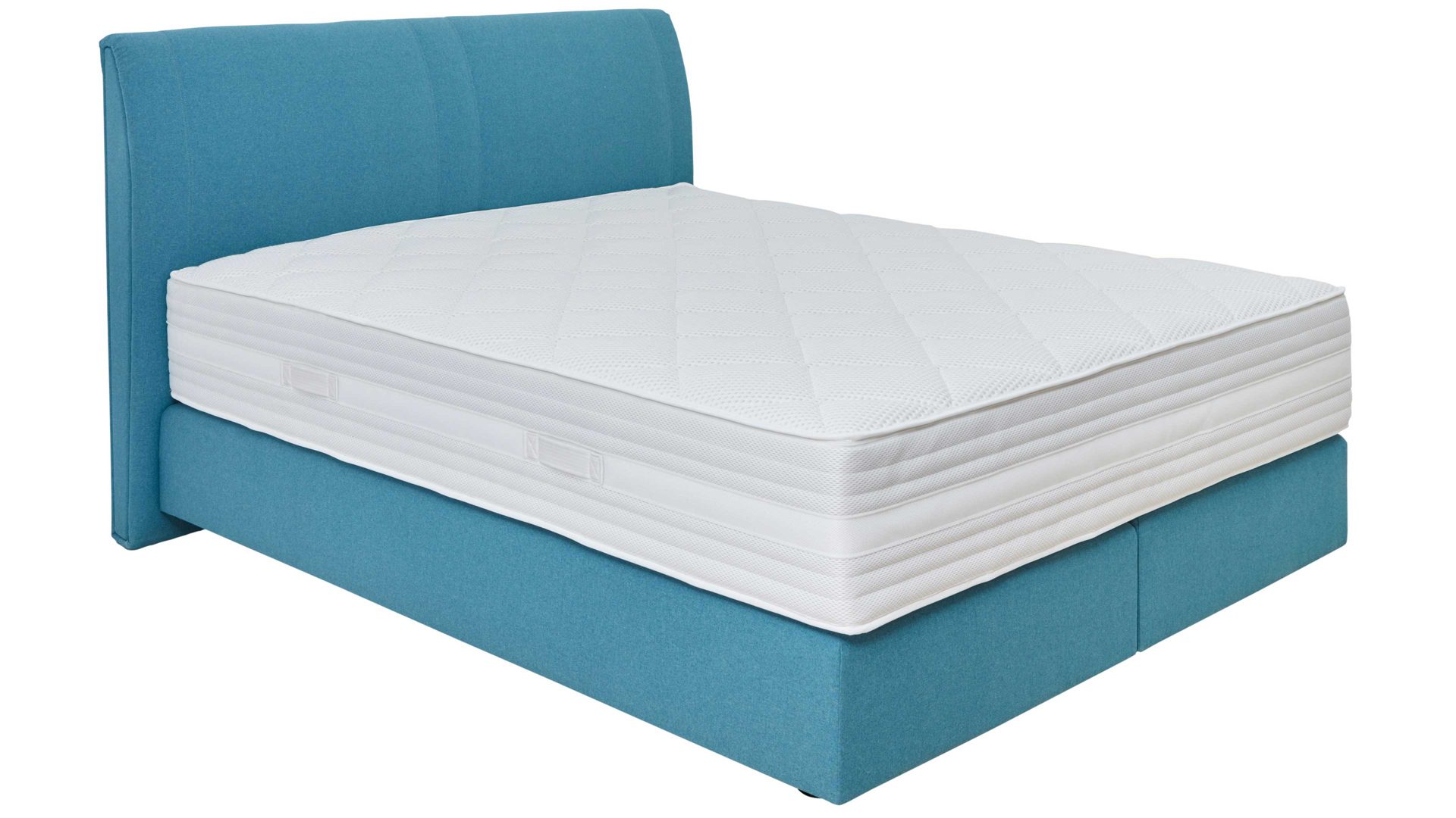 Boxspringbett Interliving aus Stoff in Petrol Interliving Boxspringbett Serie 1401 petrolfarbenes Flachgewebe Neo 485200 – Liegefläche ca. 160 x 200 cm