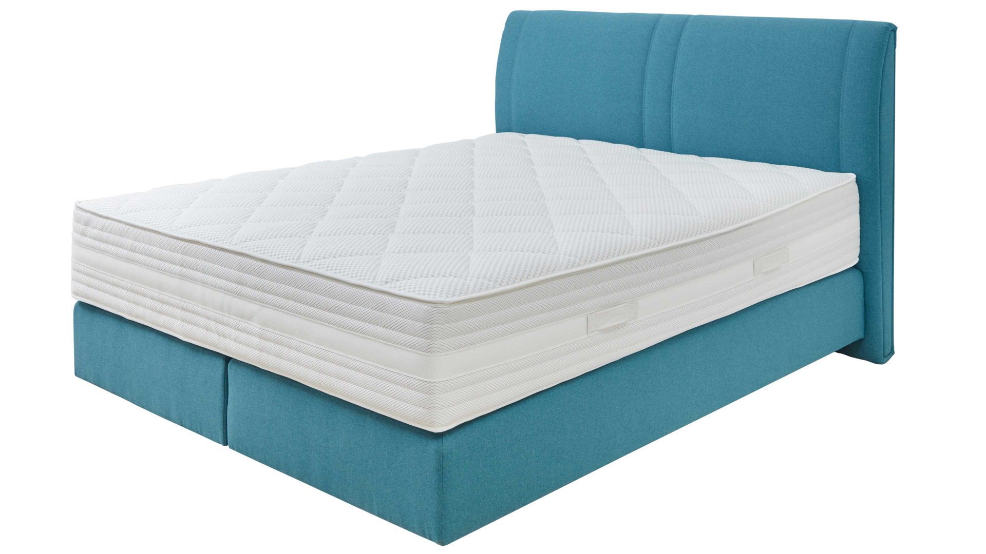 Boxspringbett Interliving aus Stoff in Petrol Interliving Boxspringbett Serie 1401 petrolfarbenes Flachgewebe Neo 485200 – Liegefläche ca. 160 x 200 cm