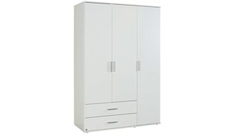 Kleiderschrank Rauch aus Holz in Weiß rauch BLUE Kleiderschrank Rasant als Schlafzimmermöbel Alpinweiß - Breite ca. 127 cm, drei Türen & zwei Schubladen