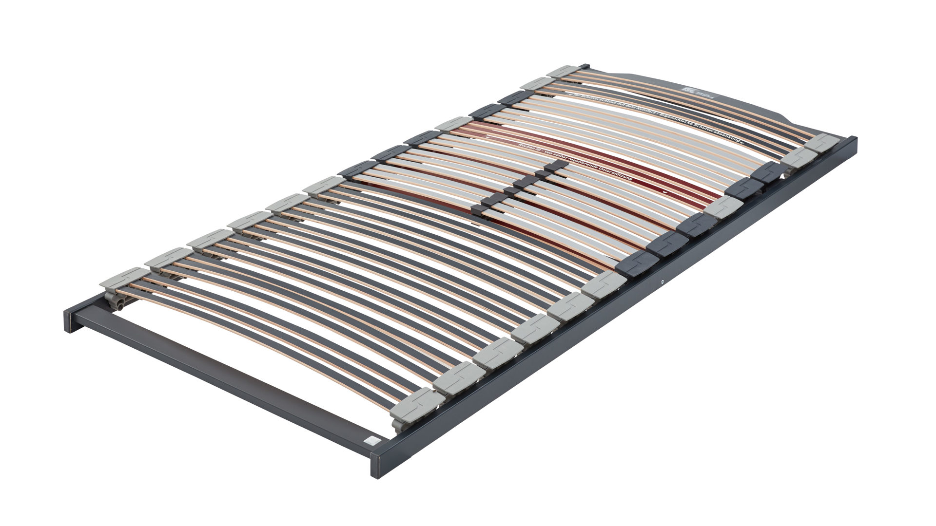 Lattenrost Interliving aus Holz in Grau Interliving Lattenrost Serie 1943 mit Gasdruckfeder manuelle Kopf- & Fußteilverstellung mit Gasdruckfeder – Liegefläche ca. 80 x 200 cm