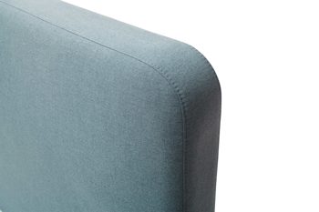 Bettgestell Meise.möbel aus Stoff in Hellblau Polsterbettgestell Mattis eisblaues Flachgewebe Aspen 84 & Holzfüße - Liegefläche ca. 140 x 200 cm