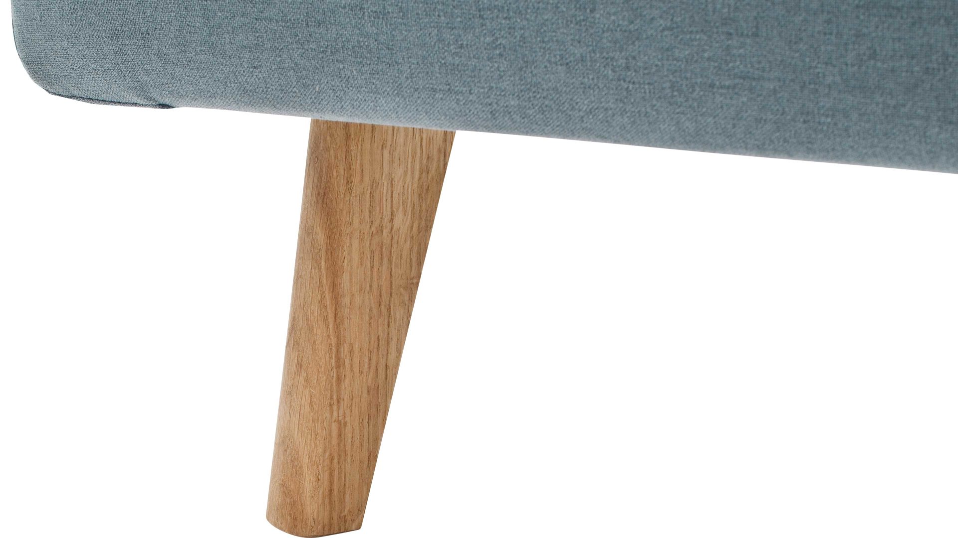 Bettgestell Meise.möbel aus Stoff in Hellblau Polsterbettgestell Mattis eisblaues Flachgewebe Aspen 84 & Holzfüße - Liegefläche ca. 160 x 200 cm