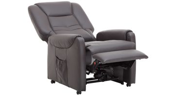 Relaxsessel Steinpol polsteria aus Leder in Dunkelbraun TV-Sessel Carlos moccafarbenes LongLife-Leder Punch – Ergonomie L