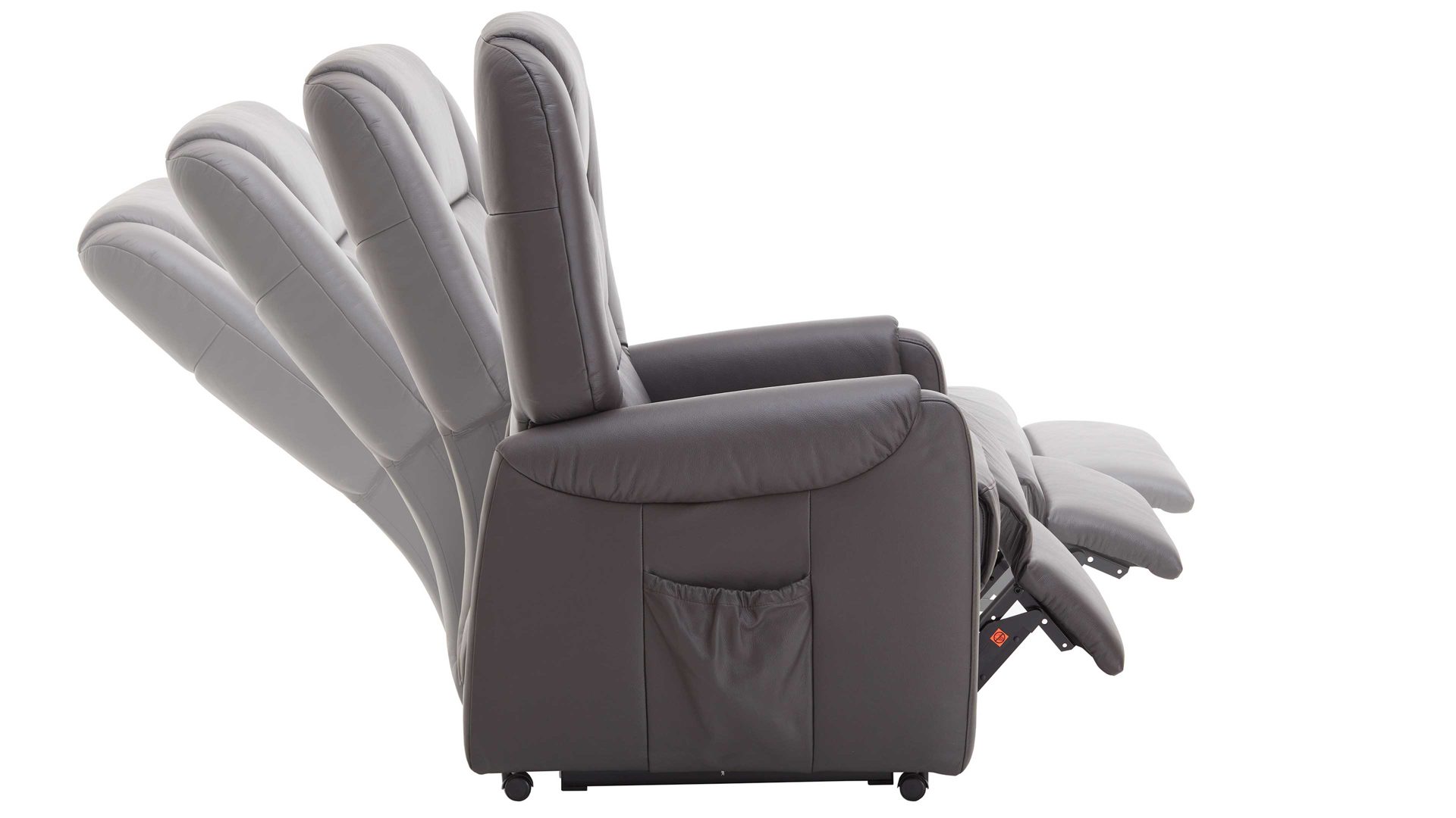 Relaxsessel Steinpol polsteria aus Leder in Dunkelbraun TV-Sessel Carlos moccafarbenes LongLife-Leder Punch – Ergonomie L