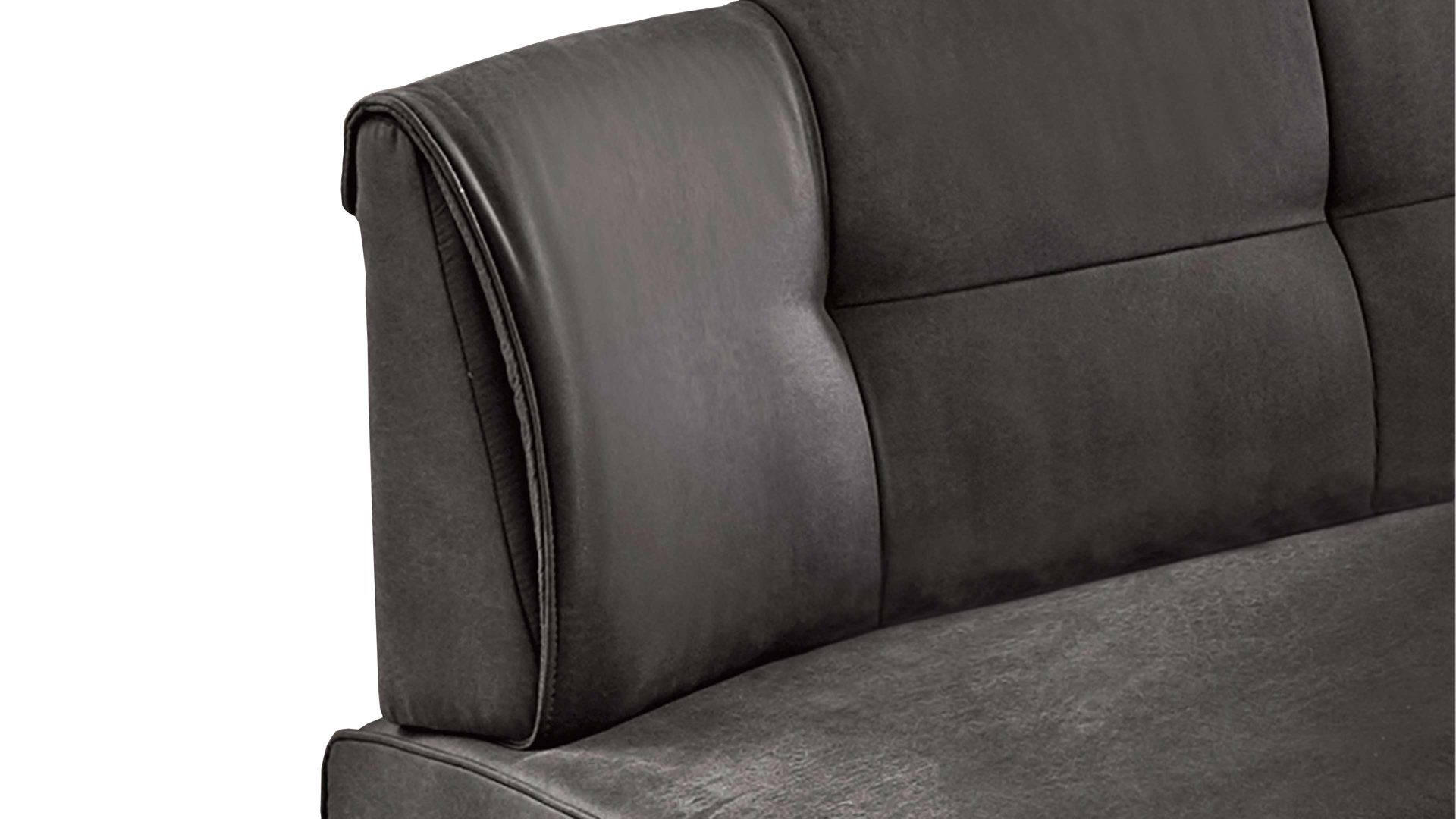 Eckbank Niehoff sitzmoebel aus Stoff in Anthrazit NIEHOFF SITZMÖBEL Eckbank Lisa anthrazitfarbene Mikrofaser – Stellfläche ca. 202 x 152 cm