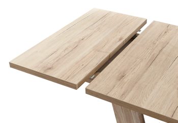 Auszugtisch Niehoff sitzmoebel aus Holz in Holzfarben NIEHOFF SITZMÖBEL Schiebeplattentisch Lisa San Remo Eiche & Edelstahl – ca. 140-185 x 90 cm