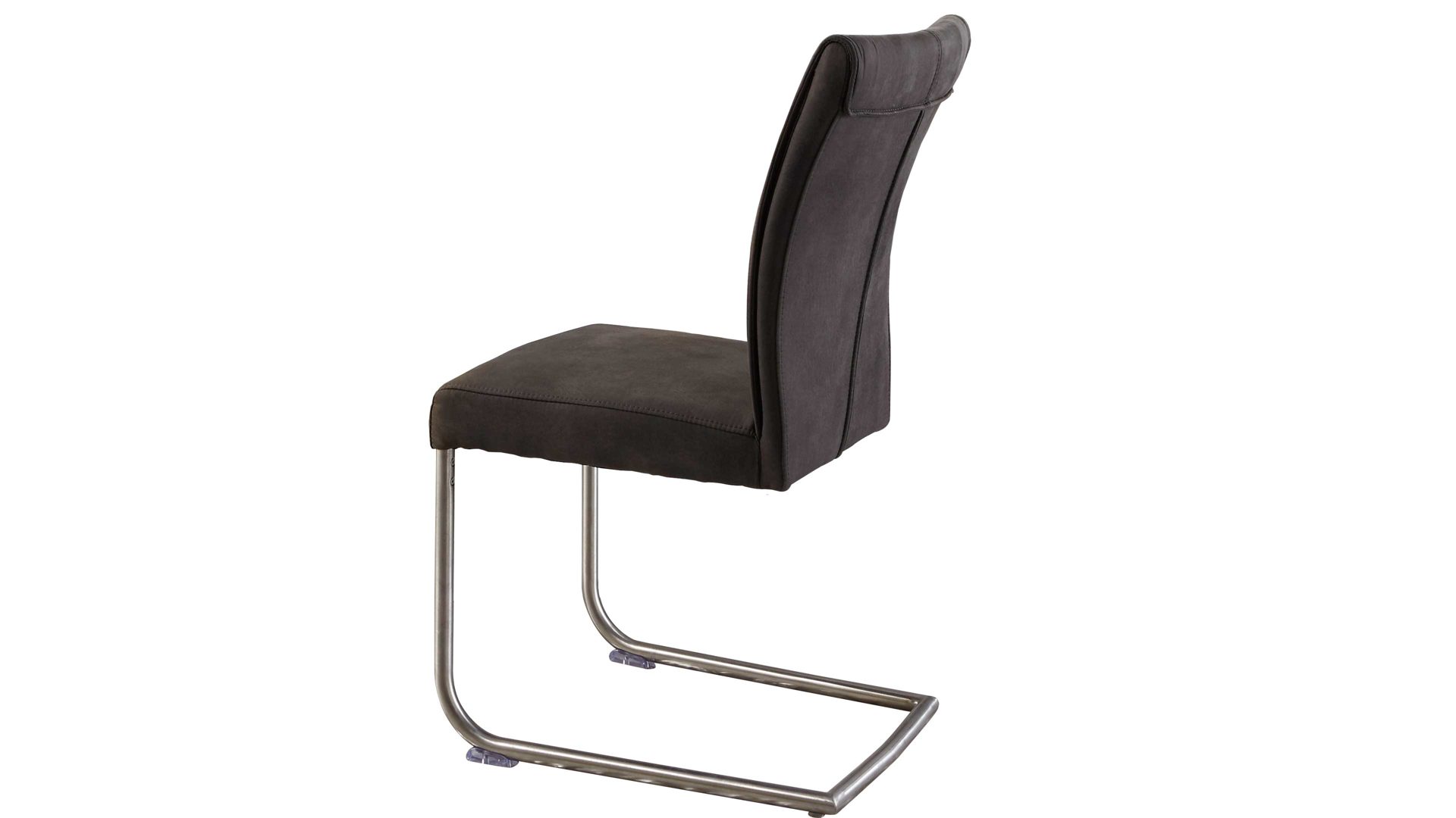 Schwingstuhl Niehoff sitzmoebel aus Stoff in Anthrazit NIEHOFF SITZMÖBEL Schwingstuhl Lisa anthrazitfarbene Mikrofaser & Edelstahl